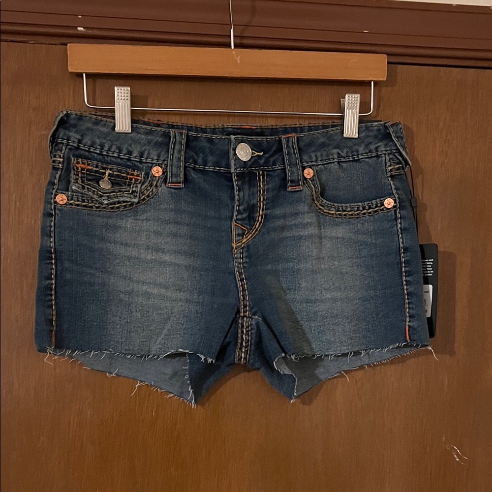 True Religion Dark Blue Jean Shorts